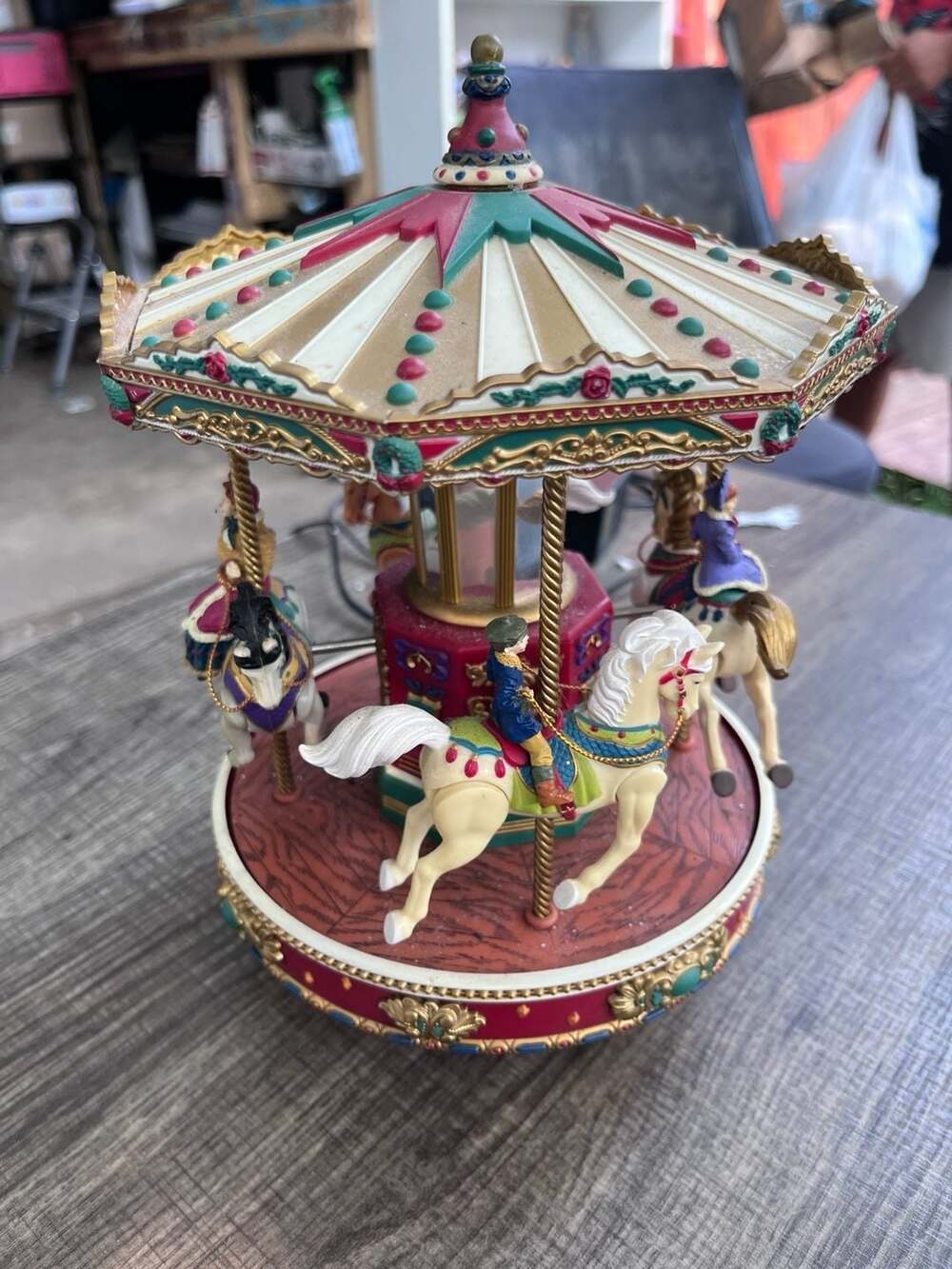 Mr. Christmas Holiday Go Round Animated Musical Carousel